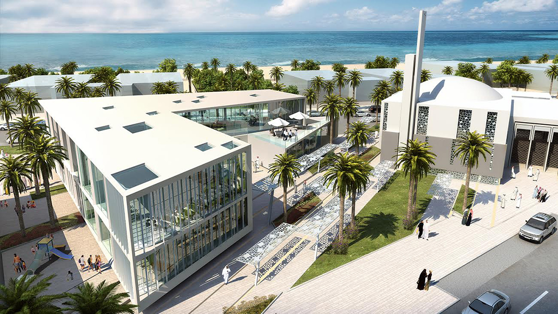 Scenic streets and landscaped surroundings in Hidd Al Saadiyat community